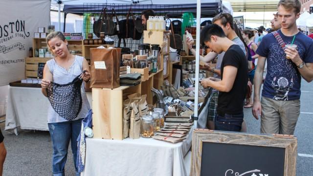 Artisans including Liquor Wicks, Boston General Store, and On The Fringe come together at SoWa on Sundays. 