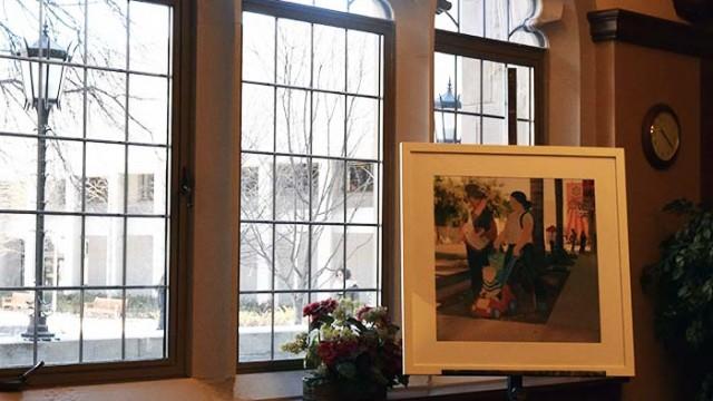 Ramiro Gomez's Los Olvidados gallery of socially relevant cardboard cutout paintings was put on display in the Devlin Admissions Office last Thursday.