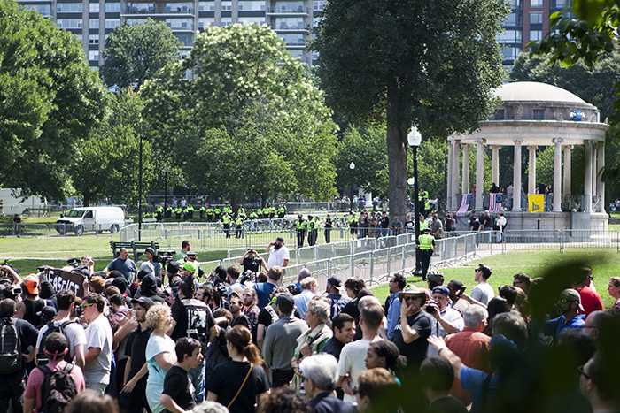 On Saturday, Counter-Protesters Outnumber Protesters at Free Speech Rally
