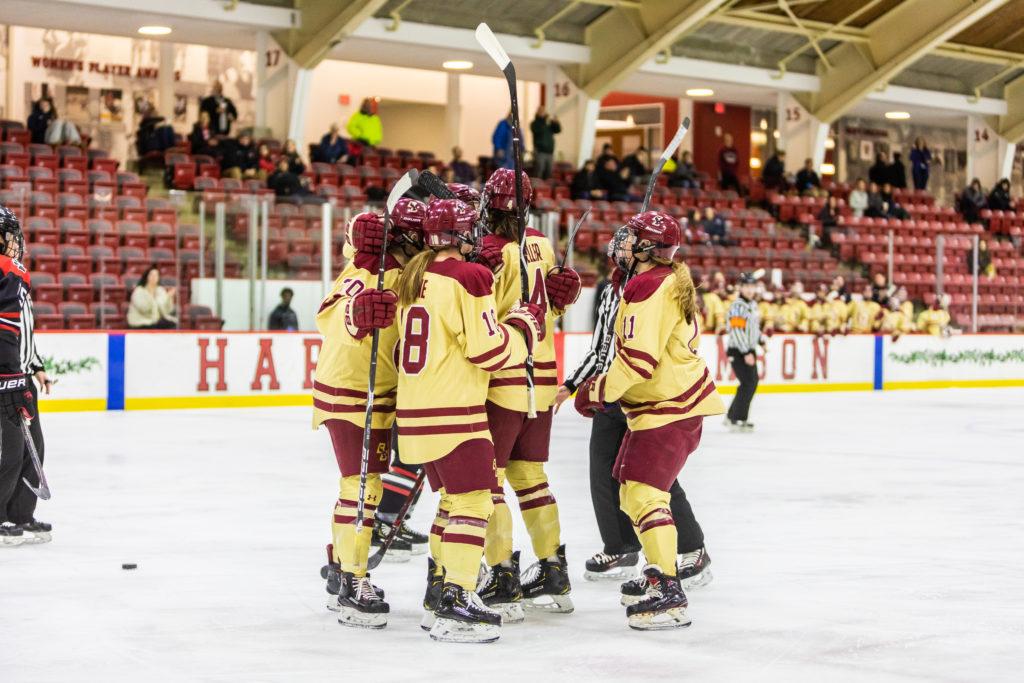 Watts, Keller Lead Eagles Past Huskies in Beanpot Consolation