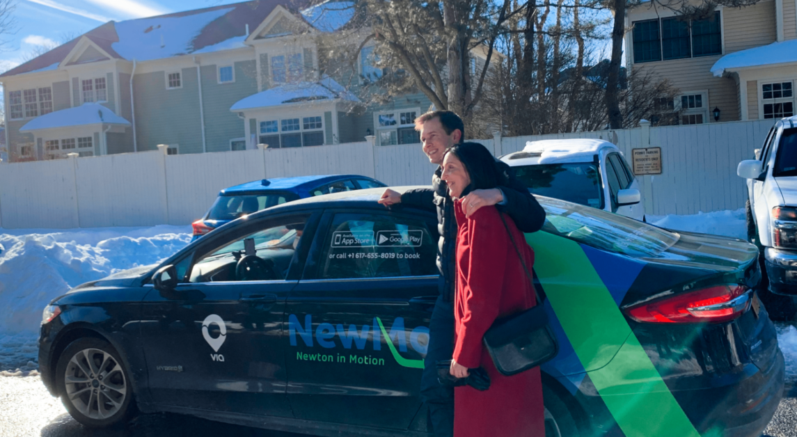 U.S. Representative and Newton Mayor Test Ride ‘Pioneering’ Public Ride-Share Service