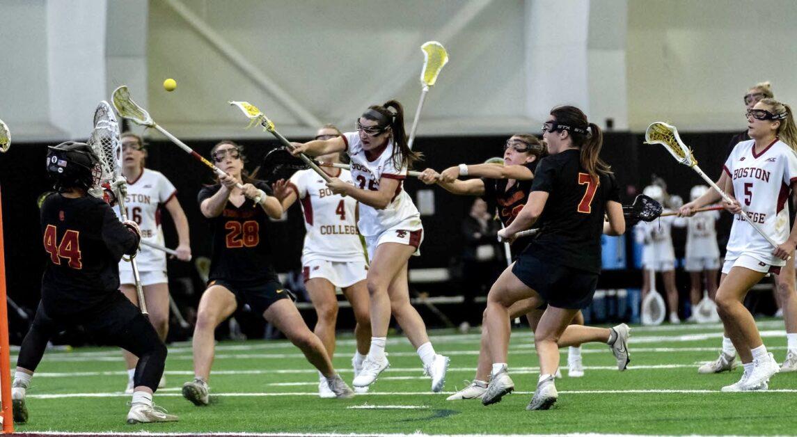 Jenn Medjid tallied five goals in the contest. (Kenneth Chen / Heights Staff)