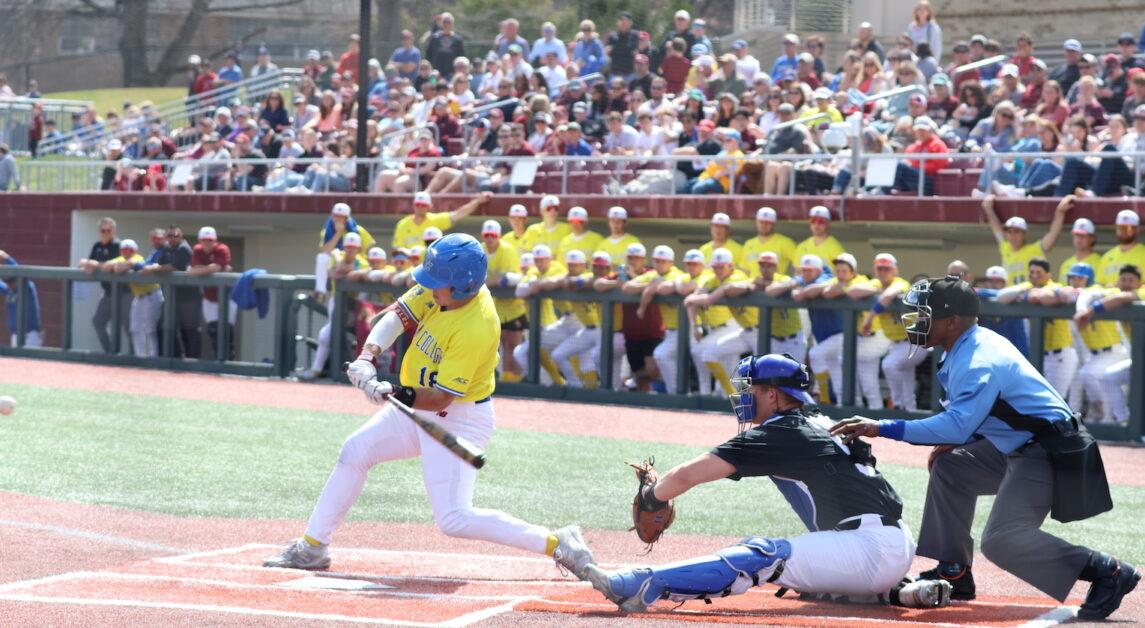 Boston College baseball set a record attendance with 2,535 fans on Saturday. (Kellen Davis / Heights Staff)