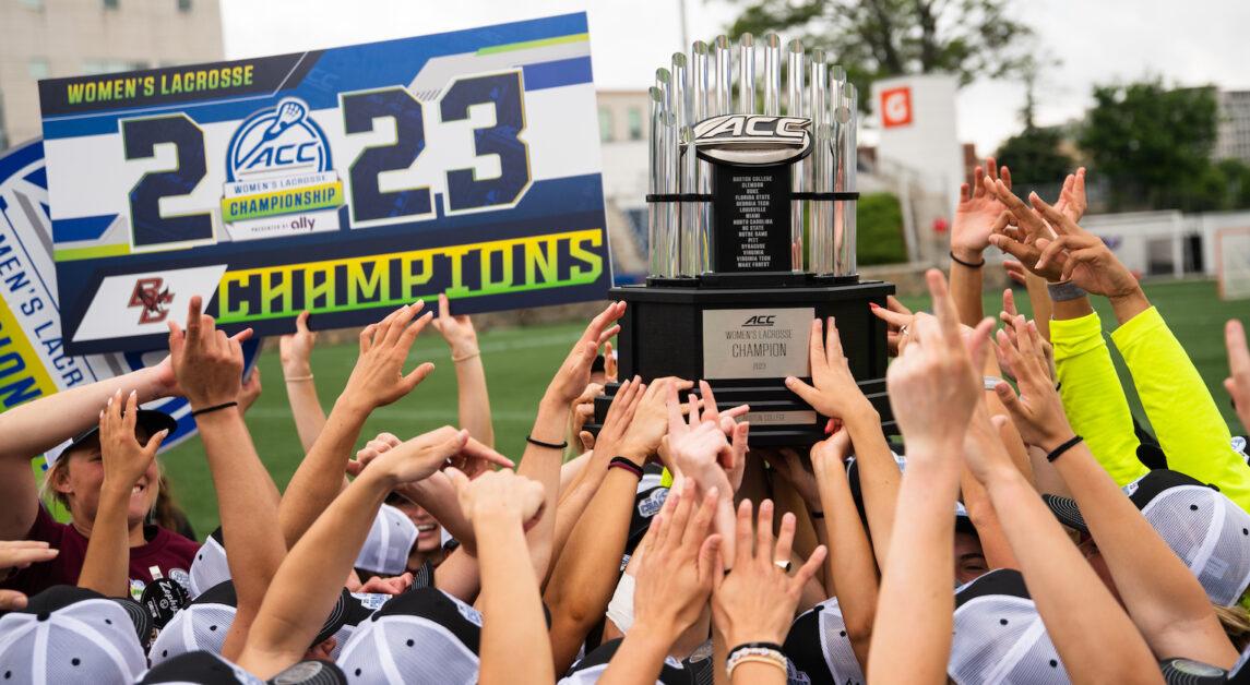 BC lacrosse became the first team since the 2007 men’s soccer to win an ACC tournament title. (Courtesy of Kelly Coughlan)