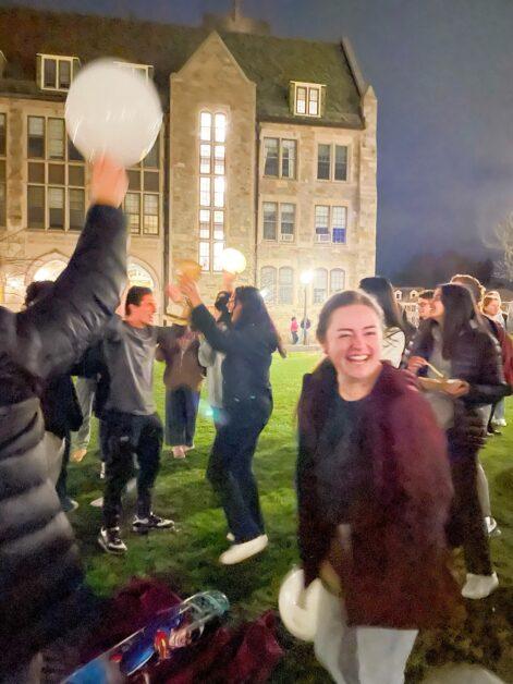 “One day we were like, ‘Oh my god, the full moon—we should go and celebrate the full moon on Gasson Quad’ and that’s it,” Keller said. 