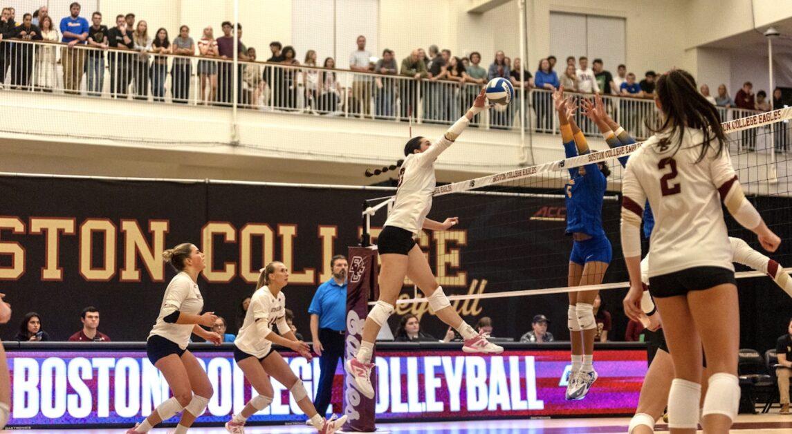 BC handed Pitt its first set loss of the 2024 season. (Sarah Fleming / Heights Editor)