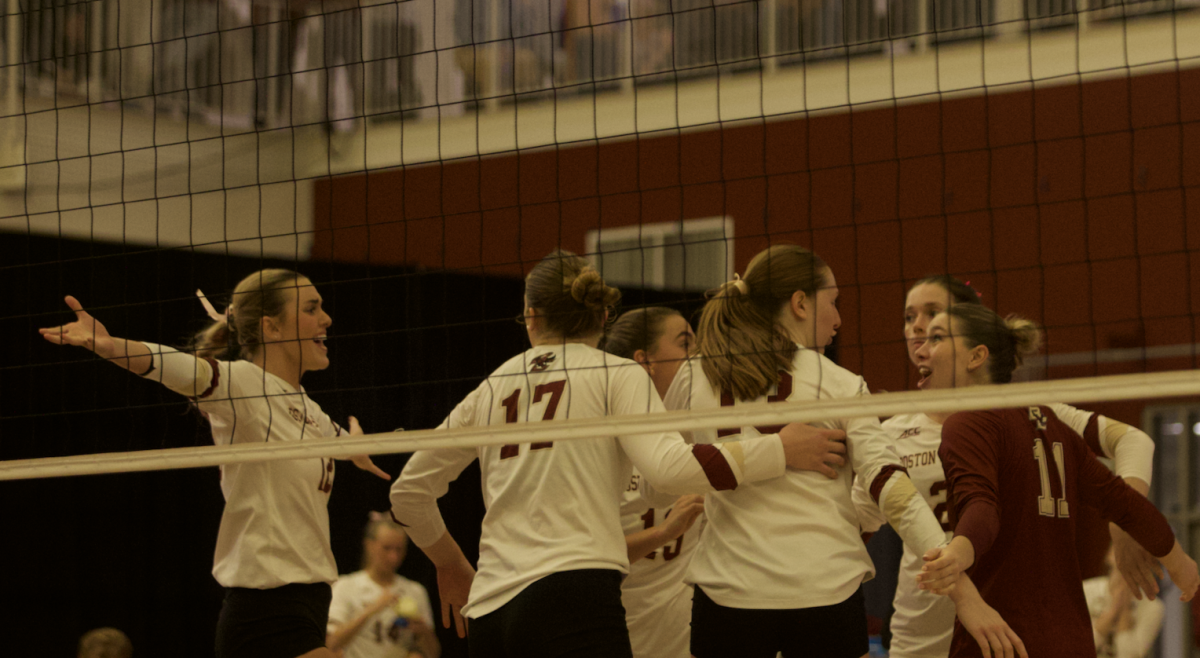 Sofija Marjanovic recorded nine kills in her first collegiate game. (Sarah Fleming / Heights Editor)