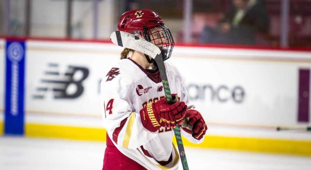 BC failed to record a shot on goal in the first period, while Minnesota had 21. (Yamari Santillan / Heights Staff)