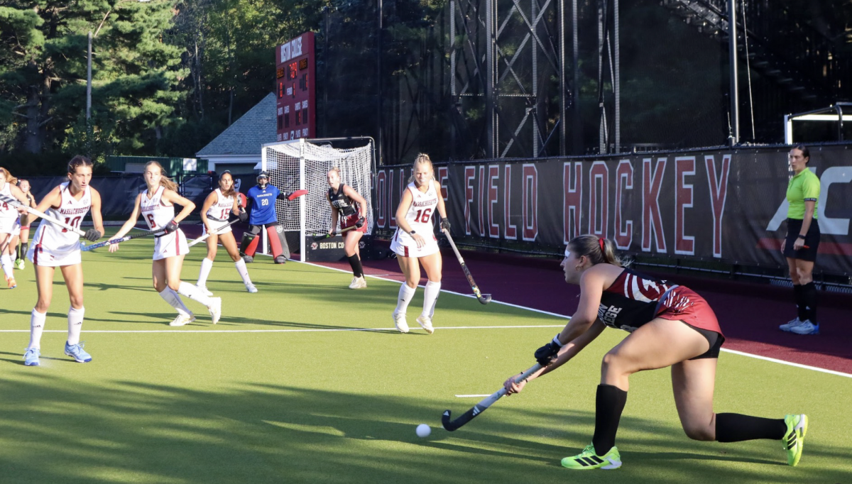 Freshman Kate Bock put in BC's first goal in three games. (Alina Ahmad / Heights Staff)