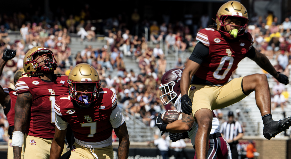 BC’s defense racked up three sacks in its win. (Paul Criado / Heights Staff)