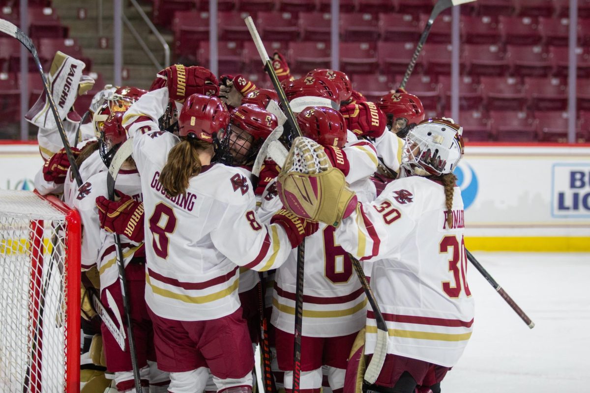 The matchup marked the Eagles’ first win of the season after back-to-back losses against No. 3 Minnesota. (Yamari Santillan / Heights Staff)