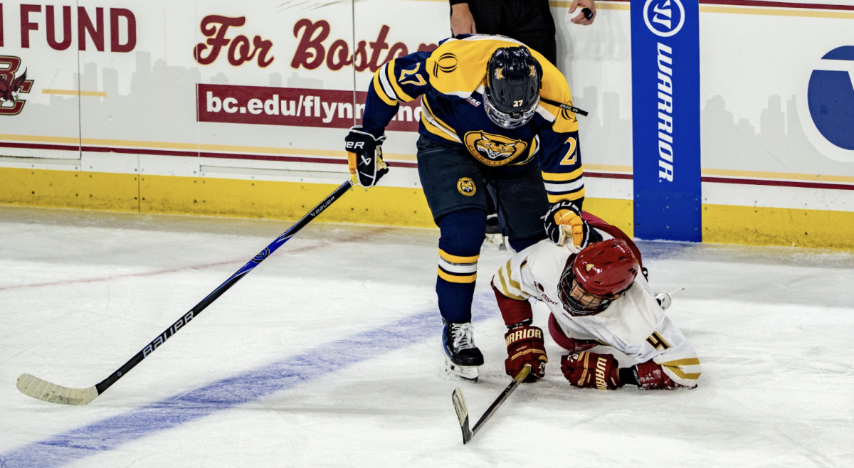 Quinnipiac notched three goals in the second period against the Eagles. (Anatoly Guz / Heights Staff)