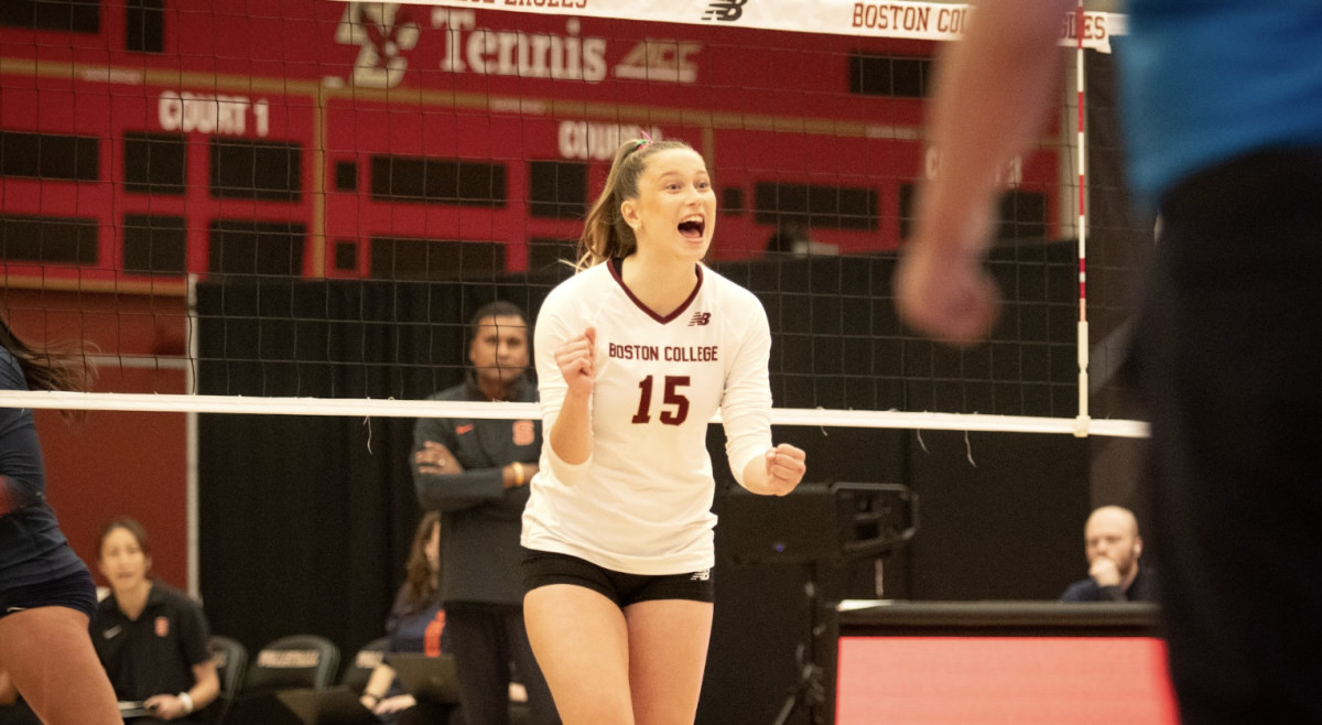 BC's sweep of Syracuse on Friday night was its ninth this season. (Yamari Santillan / Heights Staff)
