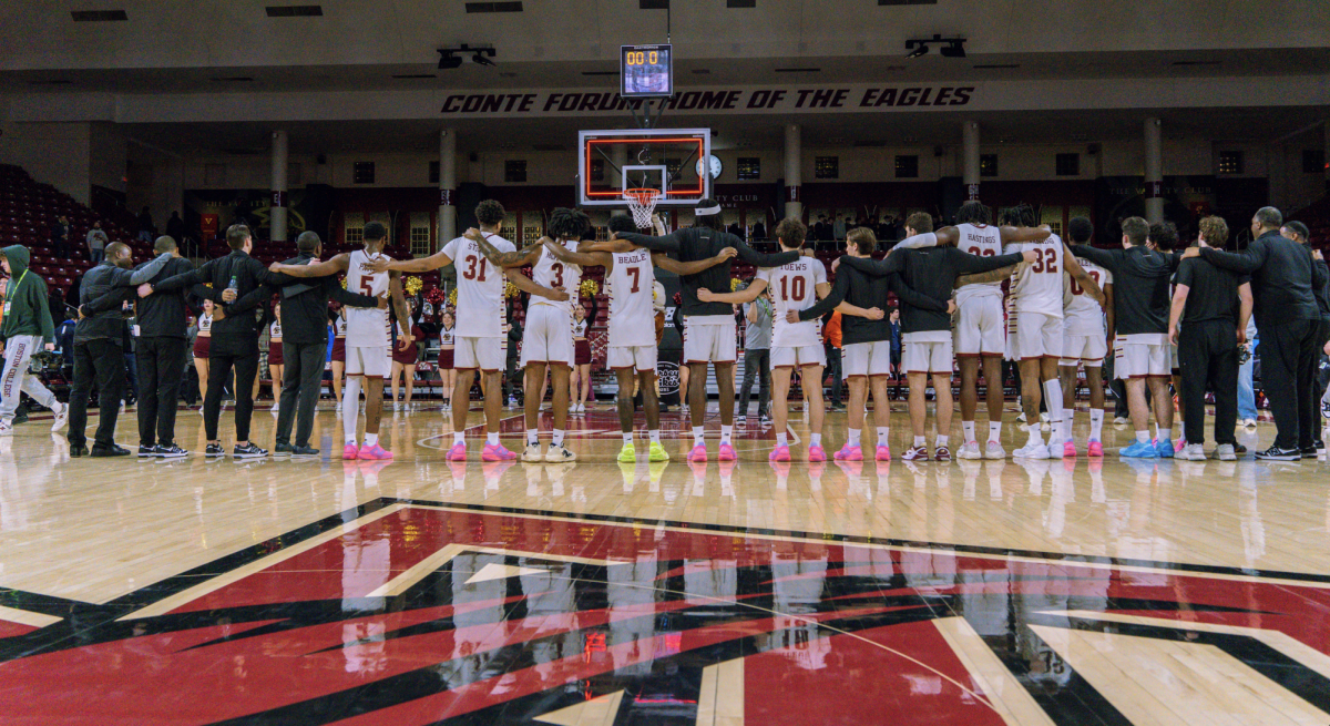 The court will be unveiled for the beginning of the 2025–26 men’s and women’s basketball seasons. (Owen Bienen / Heights Editor)