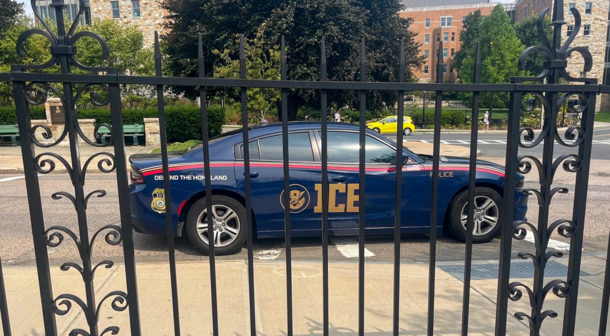 Marked ICE Vehicle Spotted in Front of St. Ignatius Church Amid Heightened Immigration Operations. (Courtesy of Zara Valencius)
