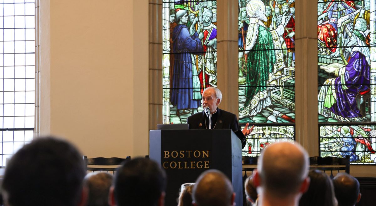 Seitz spoke on Thursday as the keynote speaker for the start of the Institute for the Liberal Arts at Boston College’s interdisciplinary conference: “Law, Conscience, and Migration Today." (Kylee Greene / Heights Staff)