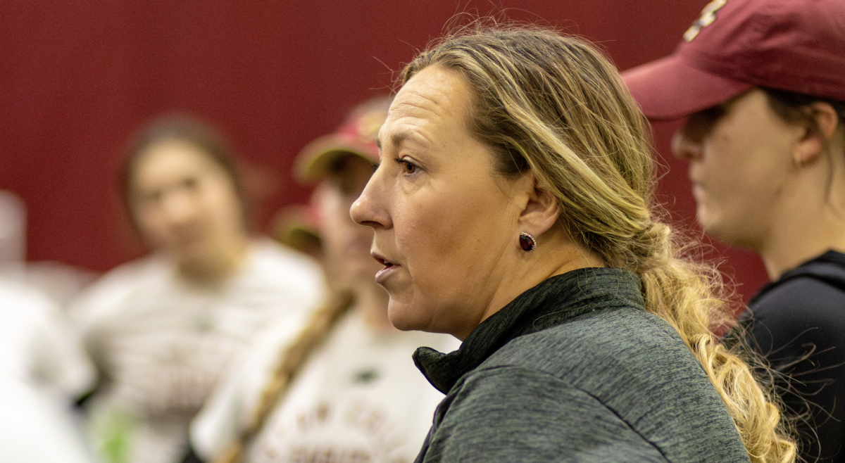 Krysiak, pictured, earned her first win as head coach of the Eagles with a Friday victory over Eastern Kentucky. (Jenny Krasic / Heights Staff)