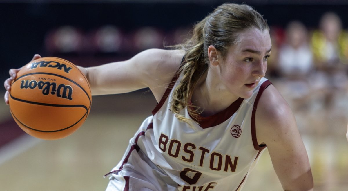 Carmody, pictured, grabbed four of BC's 16 offensive rebounds. (Eylul Oktay / Heights Staff)
