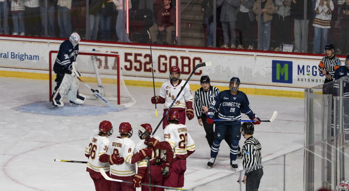 BC scored two goals in three minutes during the first period to go up 2–0. (Anatoly Guz / Heights Staff)