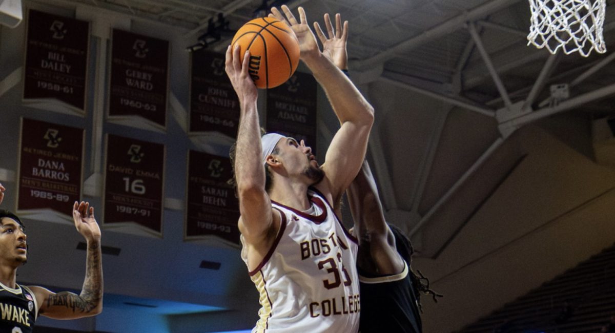 Kapke, pictured, scored a career-high 25 points in BC’s 10th loss in 11 games. (Sarah Fleming / Heights Senior Staff)