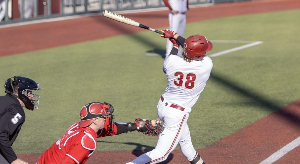 Toomey, pictured, reached base three times and scored a run in BC's victory. (Afrah Aktar / Heights Staff)