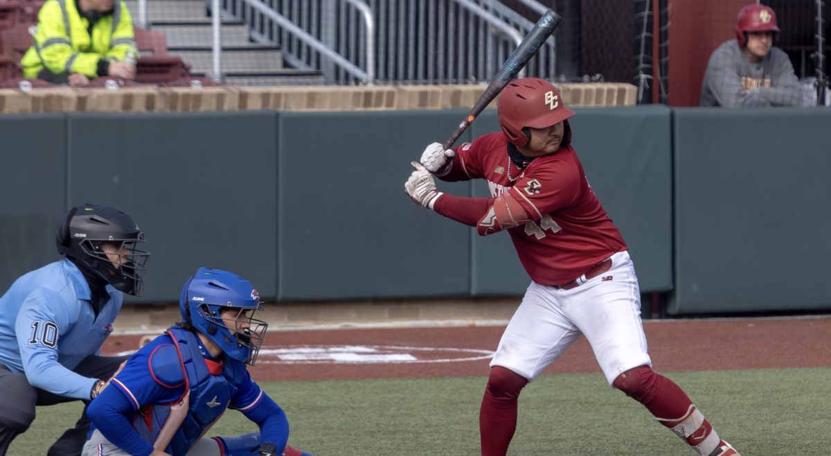 Wang, pictured, laced a triple in the first to kick off a BC rally. (Miriam Garcia / Heights Staff)