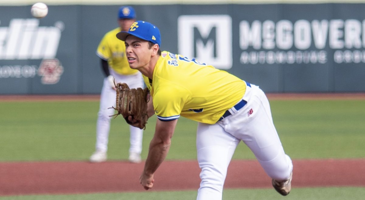 Colarusso, pictured, recorded his program-record 44th career start in Friday’s win. (Yamari Santillan-Guzman / Heights Staff)